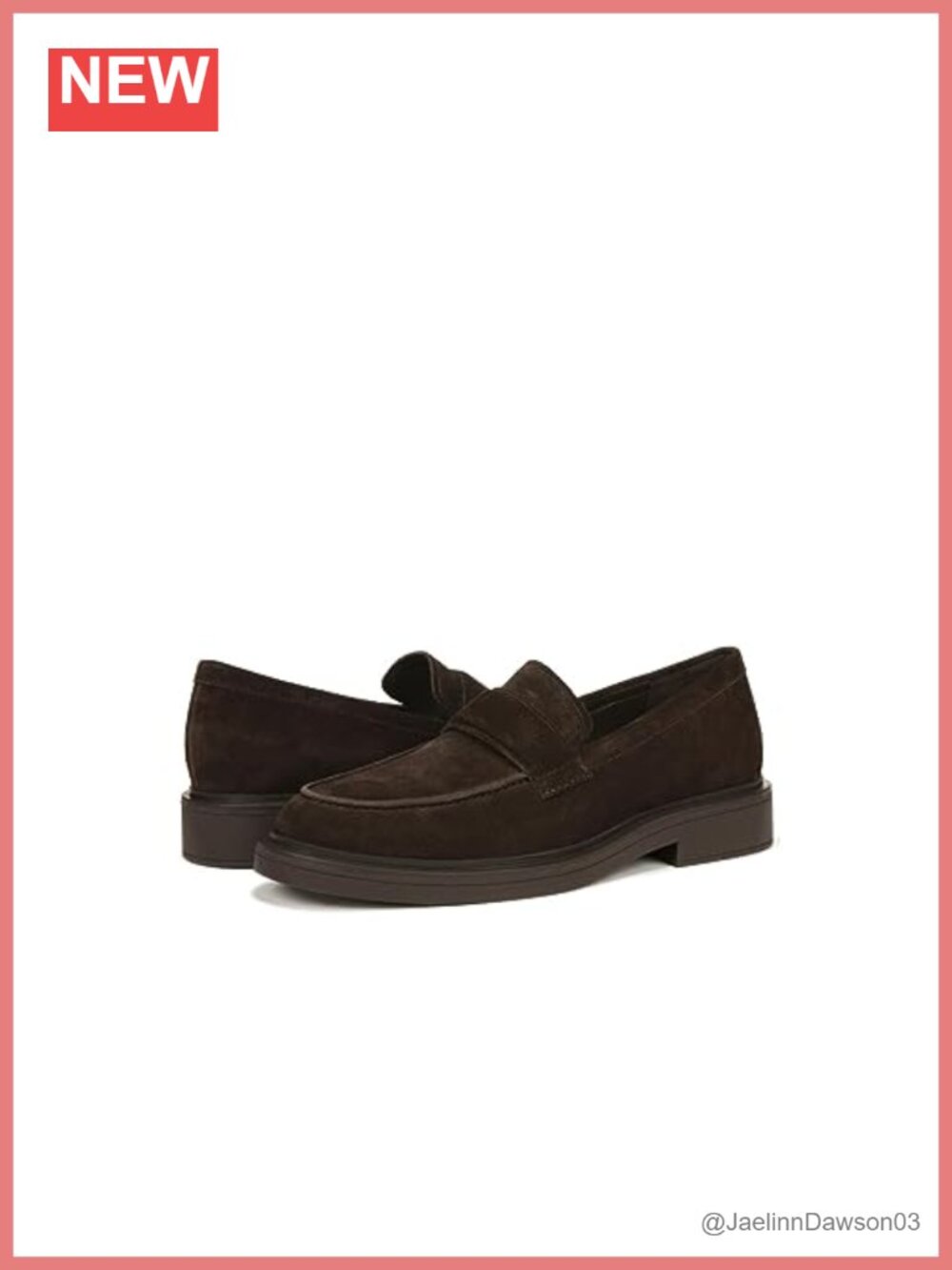 Vince Eston Slip On Loafers Suede Leather Block Heel